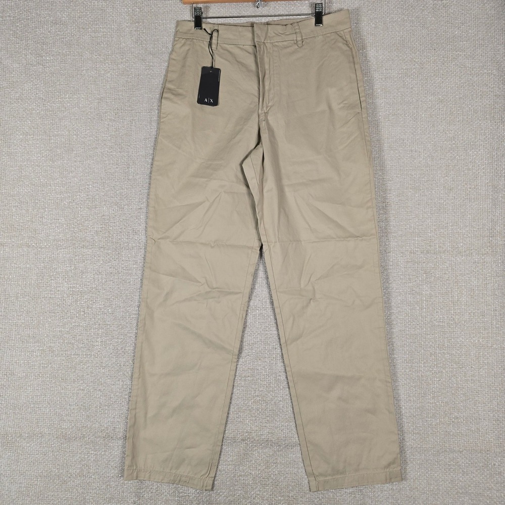 Armani Exchange Mens Plaza Taupe Cotton Chino Trousers XM000630 AF13005 Size 30